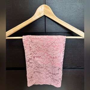 High-Waisted Lace Pink Pencil Skirt